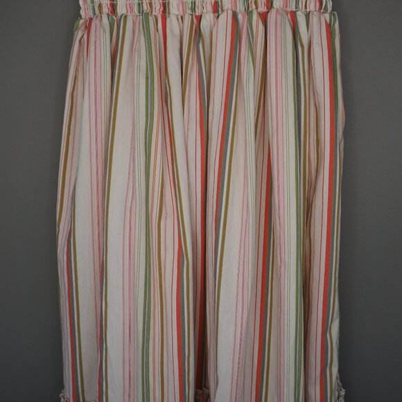 Mystic Sun Strapless Smocked Midi White Striped Sundress with Ruffle Hem size S - Picture 3 of 16